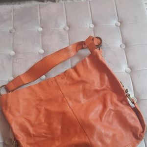 Lucky Orange Leather Shoulder Bag
